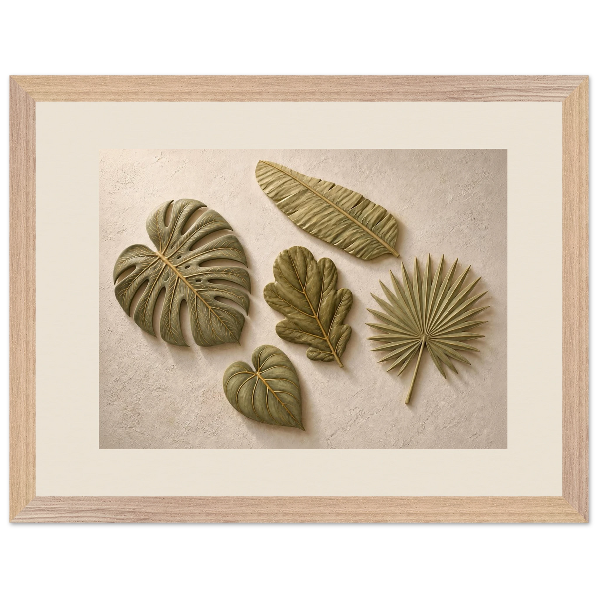 Green Constellation: botanical, green and loose rhythm. Framed fine art print, alternate frame and size.