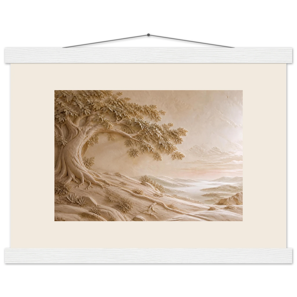 Sandstone Dawn: lumen and siena. Fine art poster, alternate frame and size.