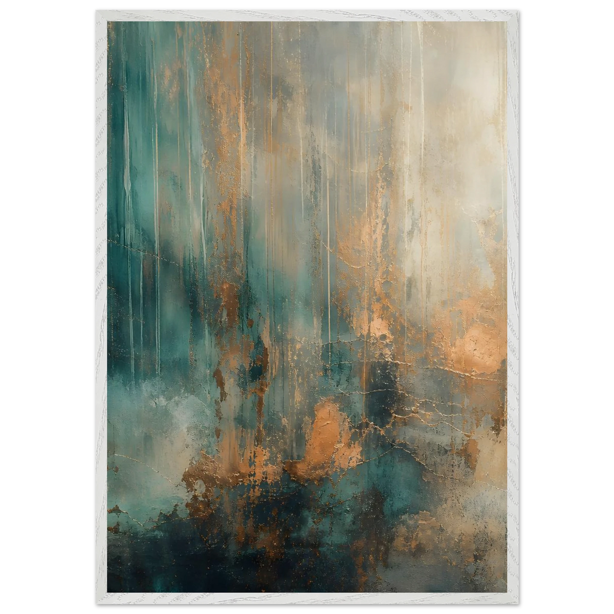 Copper Rain: abstract, texture and metallic tones. Framed fine art print by The Light Stays.