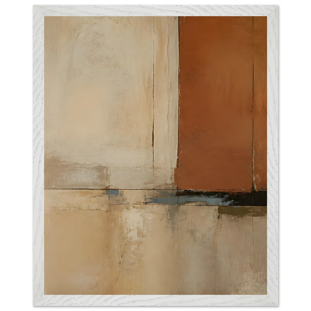 Terracotta Diptych, Panel I of II: two panels, terracotta and cream. Museum-quality framed fine art print.