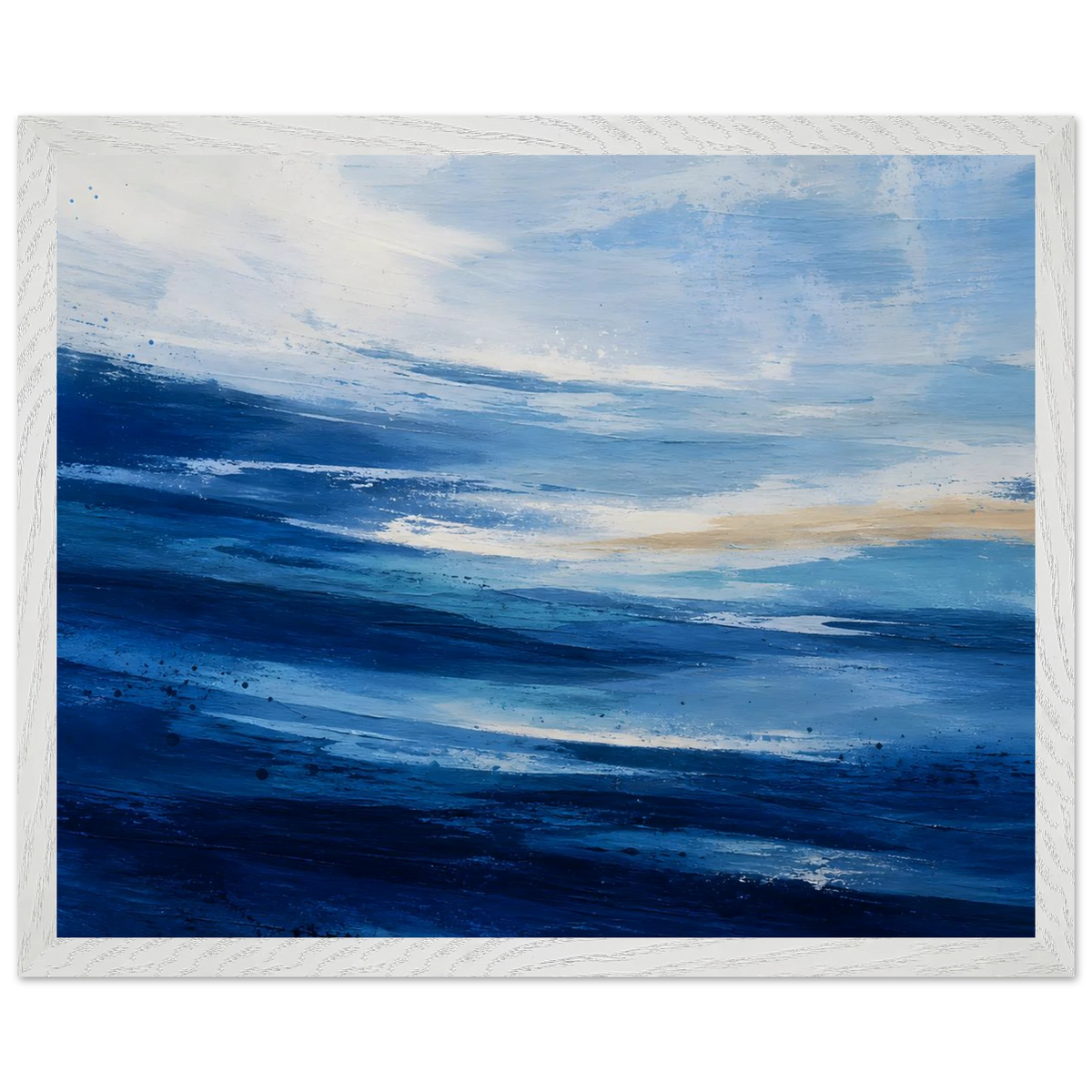 Atlantic Blue: coastline, ocean and texture. Framed fine art print by The Light Stays.