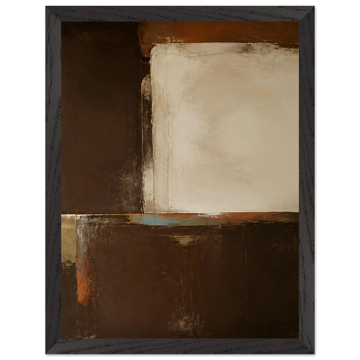 Terracotta Diptych, Panel II of II: two panels, terracotta and cream. Framed fine art print.