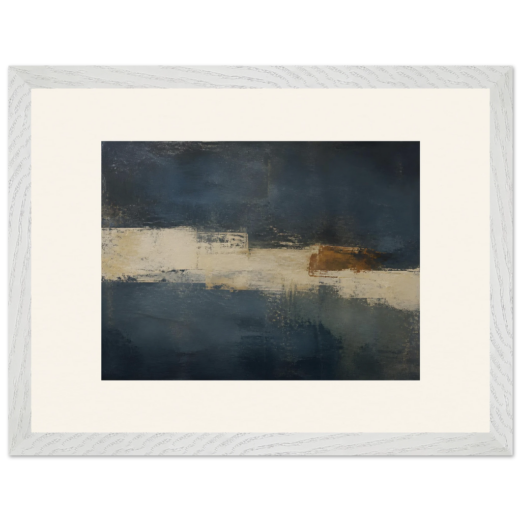 Ivory Crossing, abstract, ivory and serene lines. Archival framed fine art print shown framed.