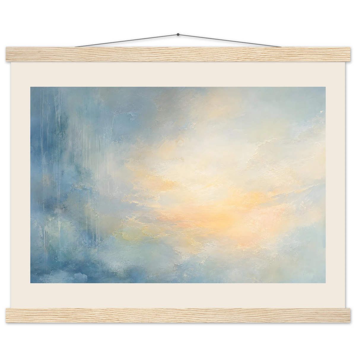 Dawn after Rain, sunrise, coastline and washed light. Archival fine art poster shown framed.