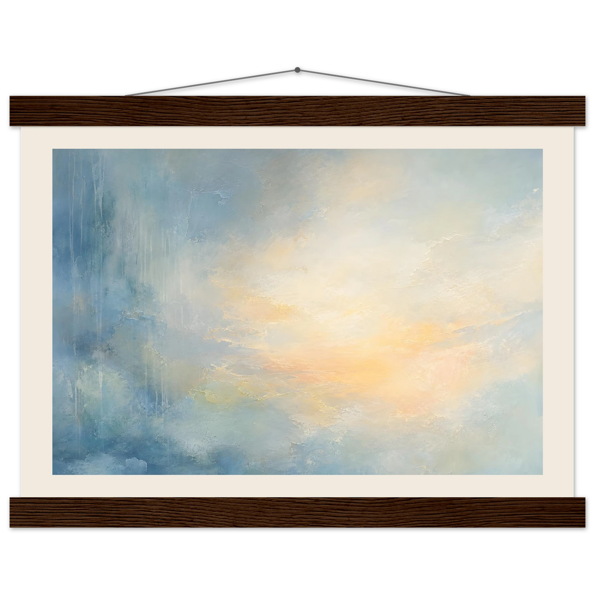 Dawn after Rain: sunrise, coastline and washed light. Museum-quality fine art poster.