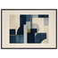 Blue Architecture: geometric abstract, blue and cream. Framed fine art print by The Light Stays.