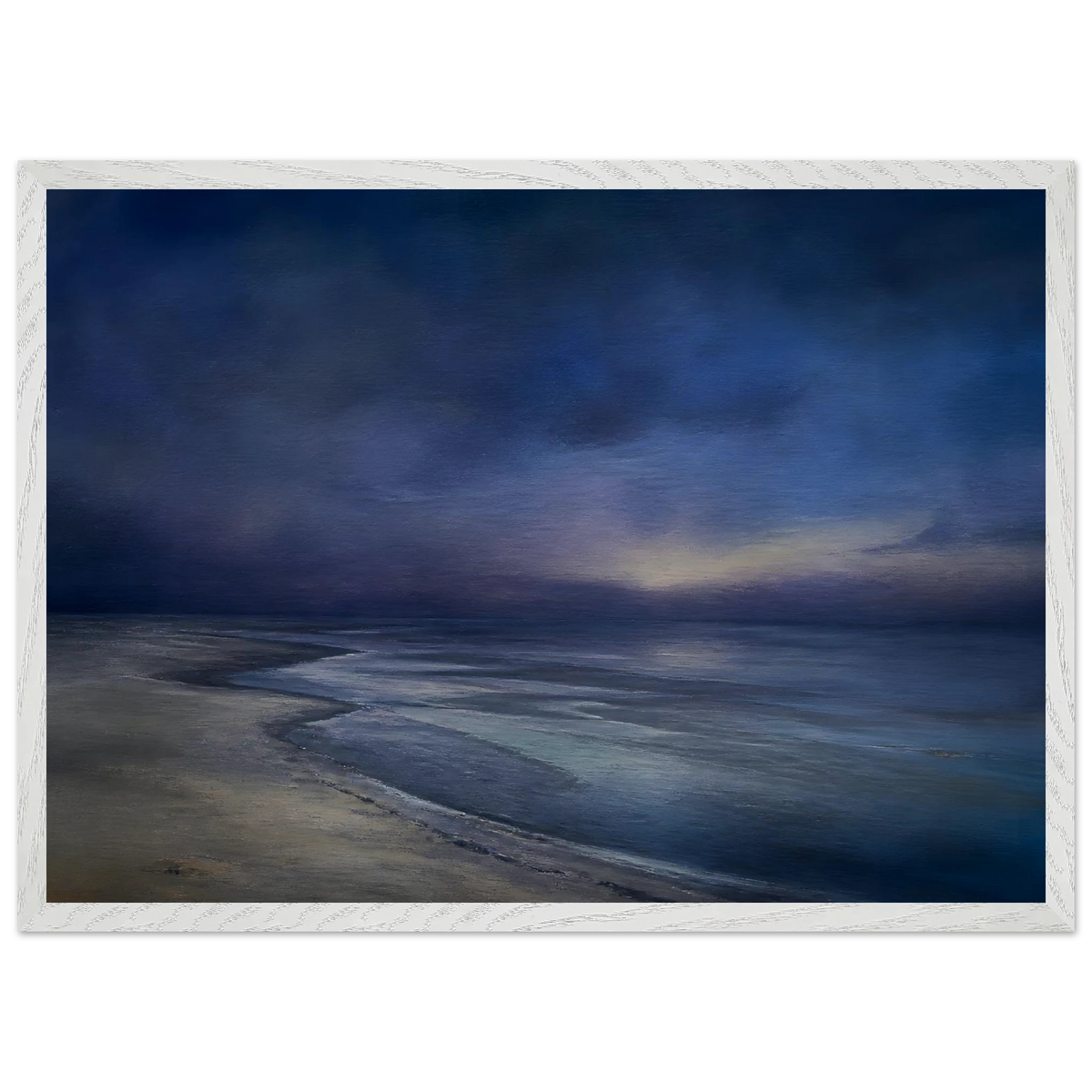 Blue Hour Shore: sea and coastal landscape. Framed fine art print by The Light Stays.
