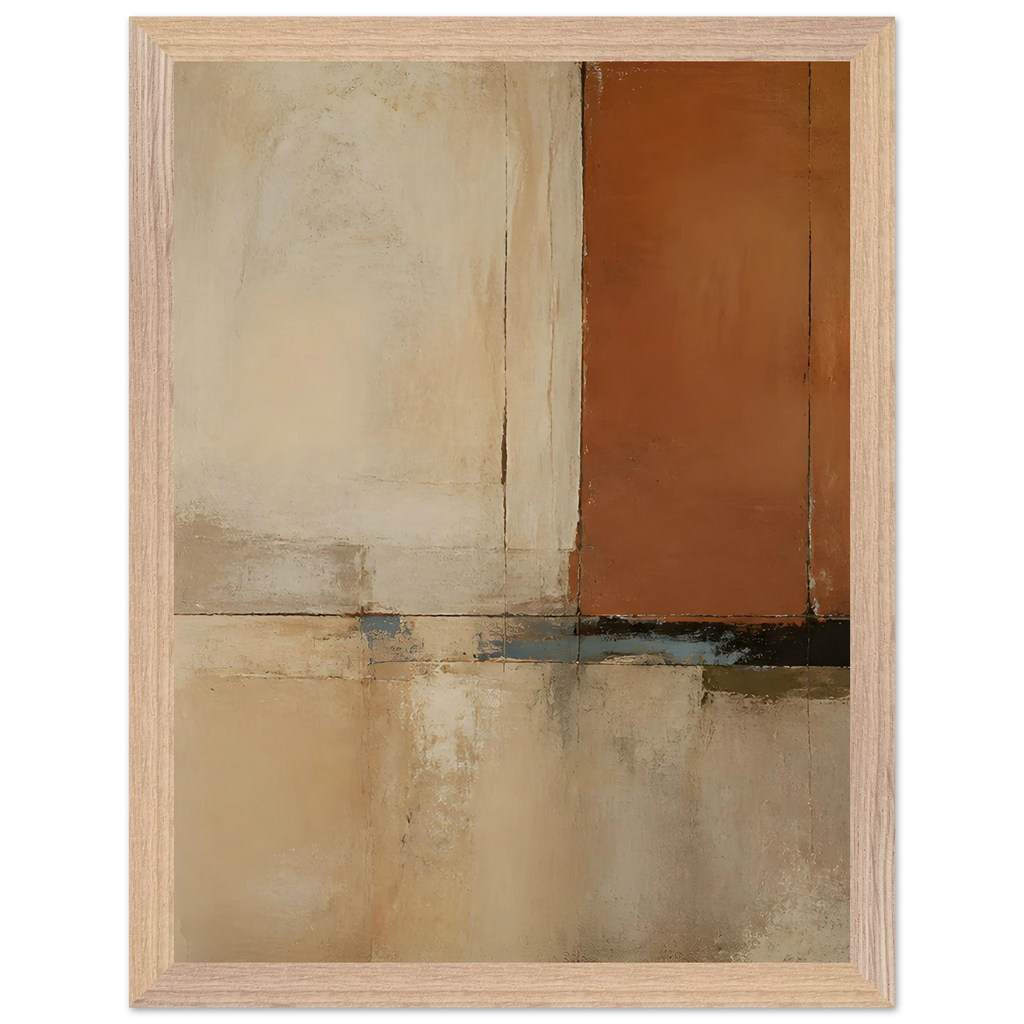 Terracotta Diptych, Panel I of II, two panels, terracotta and cream. Archival framed fine art print shown framed.