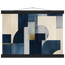 Blue Architecture: geometric abstract, blue and cream. Fine art poster.