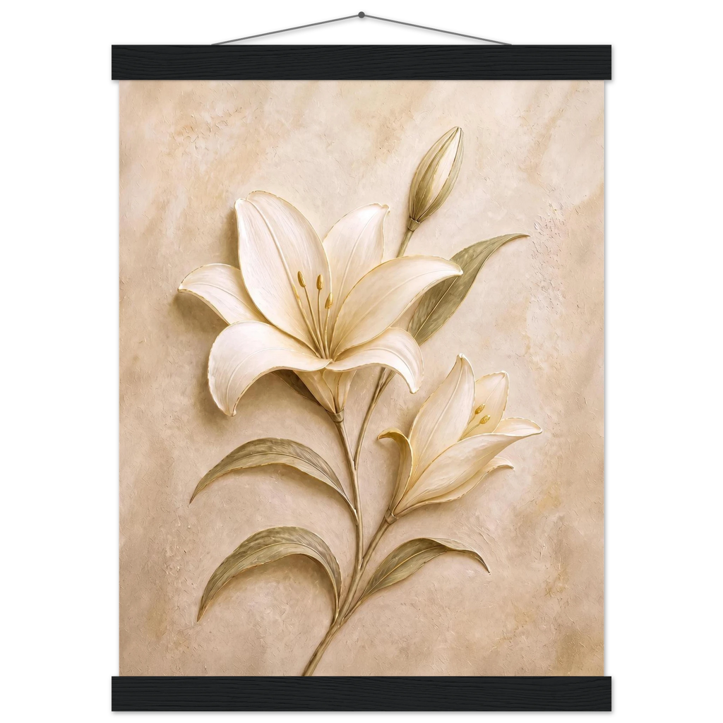 Alabaster Lily: flowers and botanical. Fine art poster by The Light Stays.