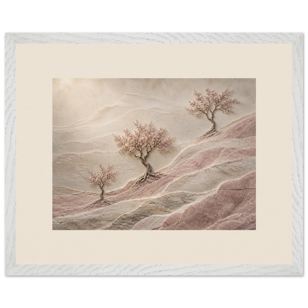 Blossom Terraces: flowers and botanical. Museum-quality framed fine art print.