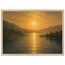 Quadro emoldurado Reflexo Dourado, lago e montanhas sob luz dourada