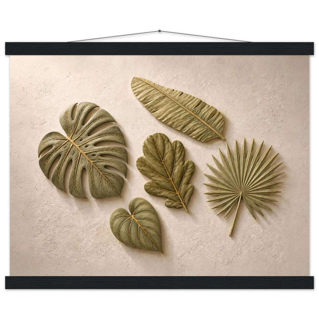 Green Constellation: botanical, green and loose rhythm. Museum-quality fine art poster.