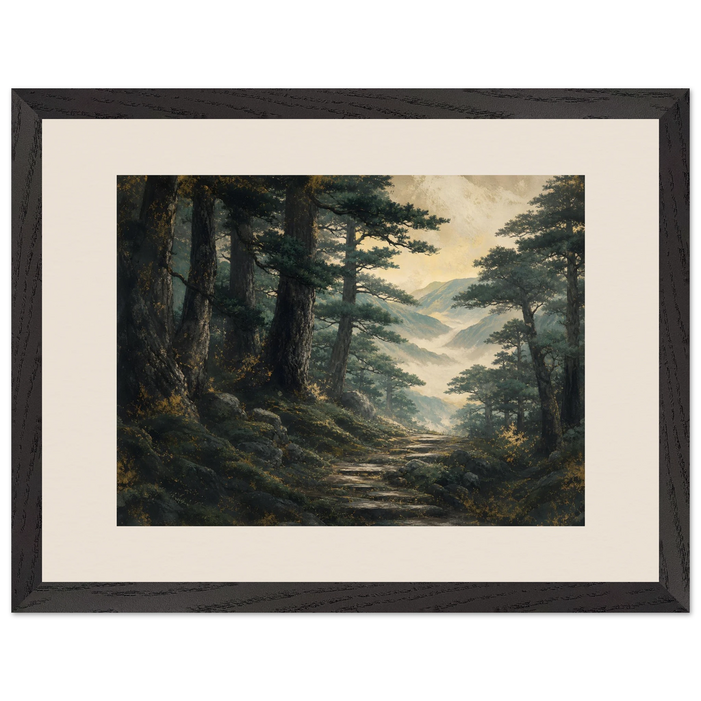 Cypress Passage: japanese art and japandi. Framed fine art print.