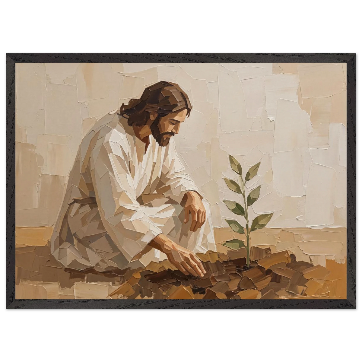 First Seeds: jesus, faith and botanical. Framed fine art print by The Light Stays.