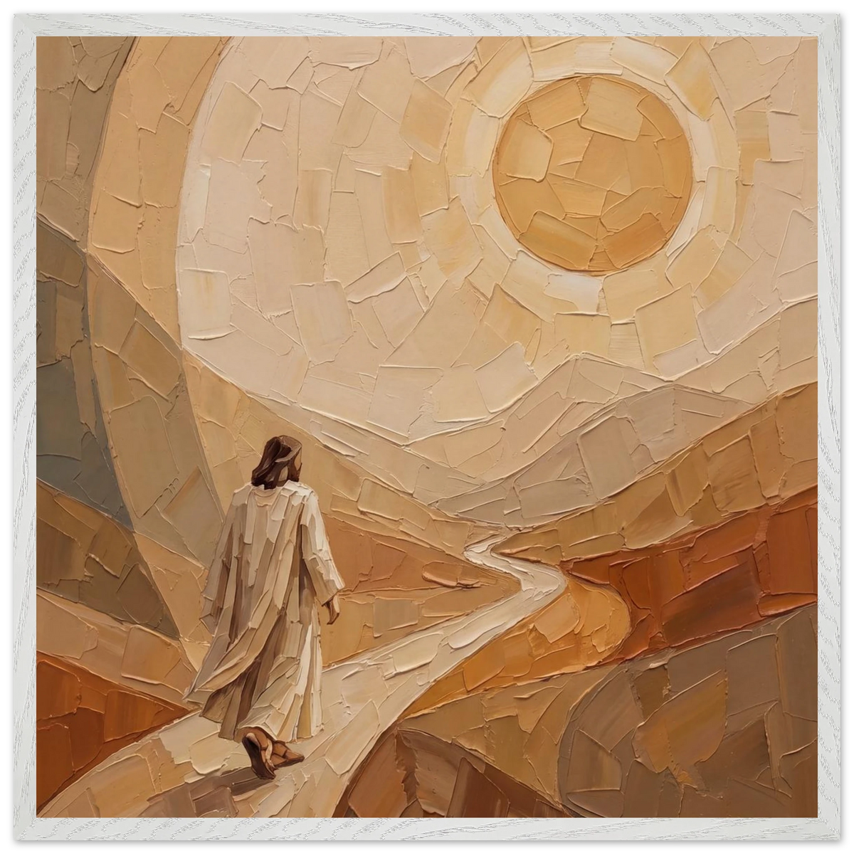 Lightfall: jesus, landscape and golden tones. Framed fine art print by The Light Stays.