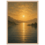 Quadro emoldurado Reflexo Dourado, lago e montanhas sob luz dourada