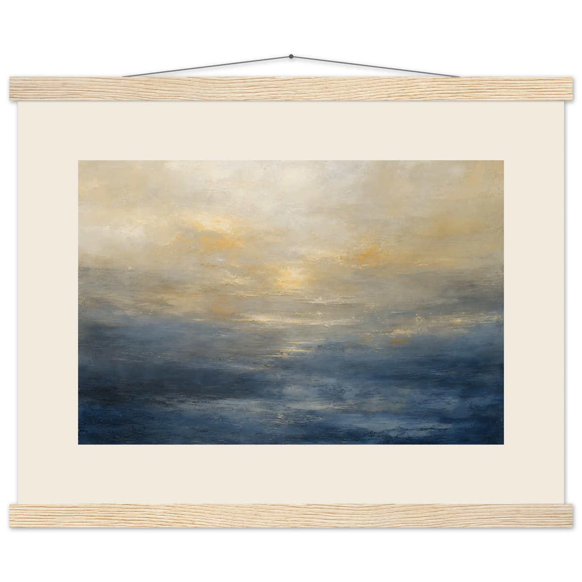 Golden Sea Mist: sea and coastal landscape. Museum-quality fine art poster.