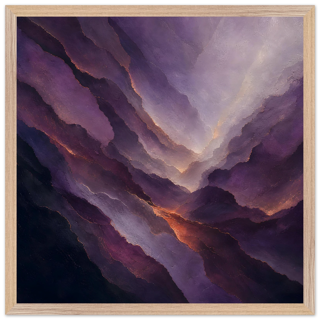 Violet Infinity: moon and night. Museum-quality framed fine art print.