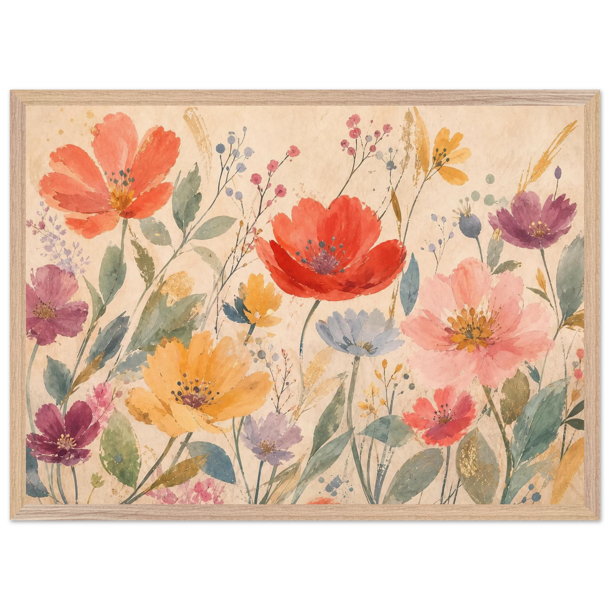 Floral Rhythm: flowers and botanical. Museum-quality framed fine art print.