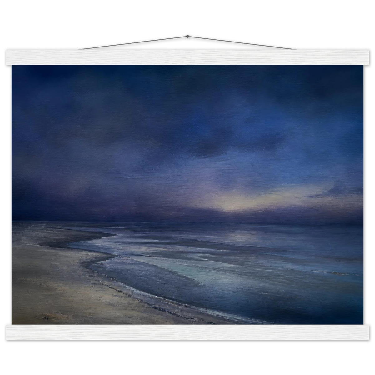 Blue Hour Shore: sea and coastal landscape. Fine art poster by The Light Stays.