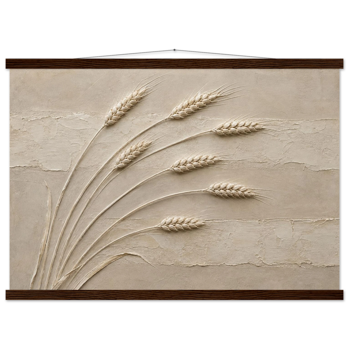 Wheat in Relief, faith, texture and botanical. Archival fine art poster shown framed.