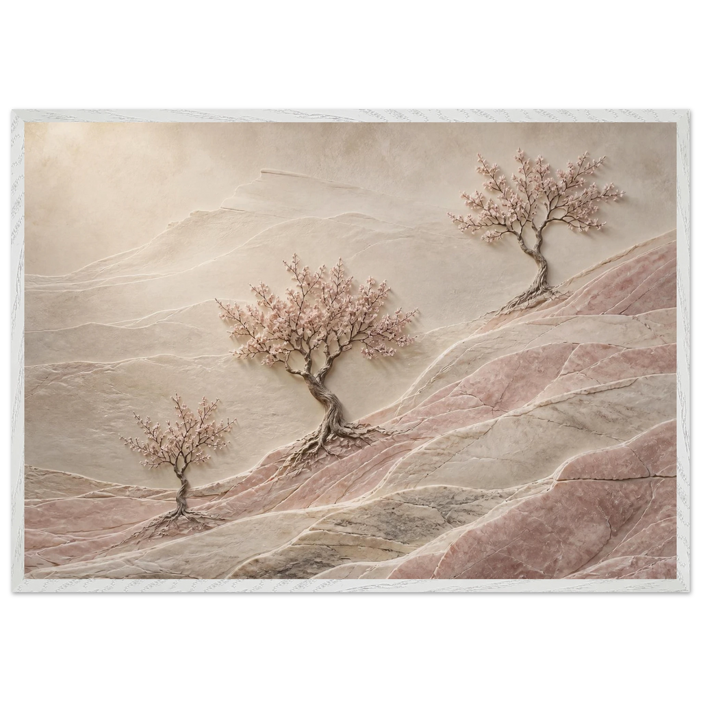 Blossom Terraces, flowers and botanical. Archival framed fine art print shown framed.