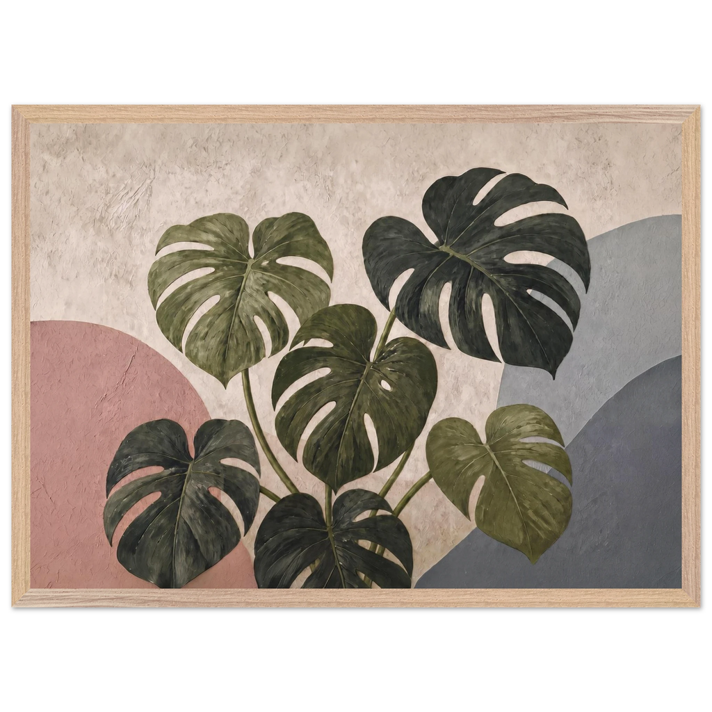 Monstera Sun: botanical and nature. Framed fine art print, alternate frame and size.