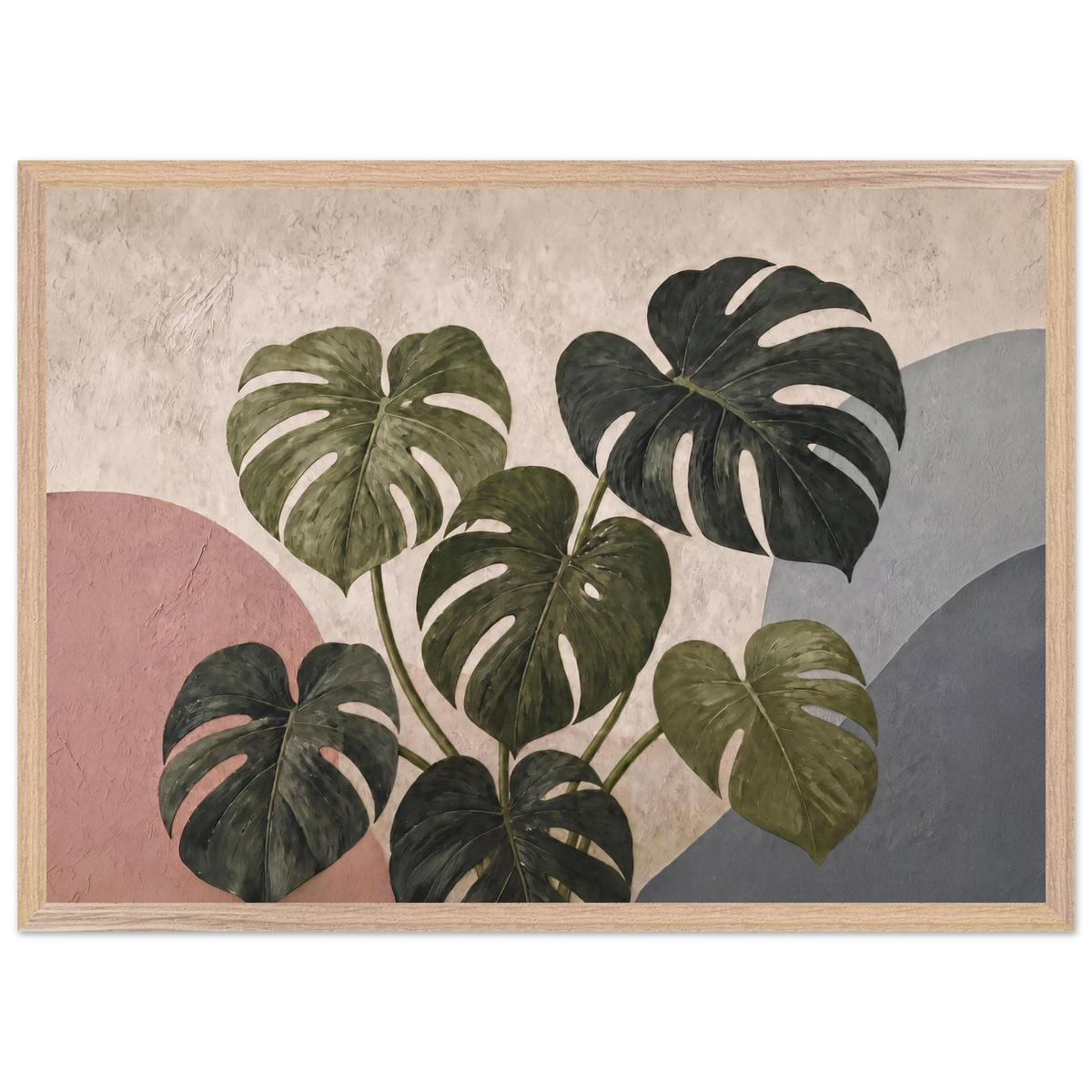 Monstera Sun: botanical and nature. Framed fine art print, alternate frame and size.