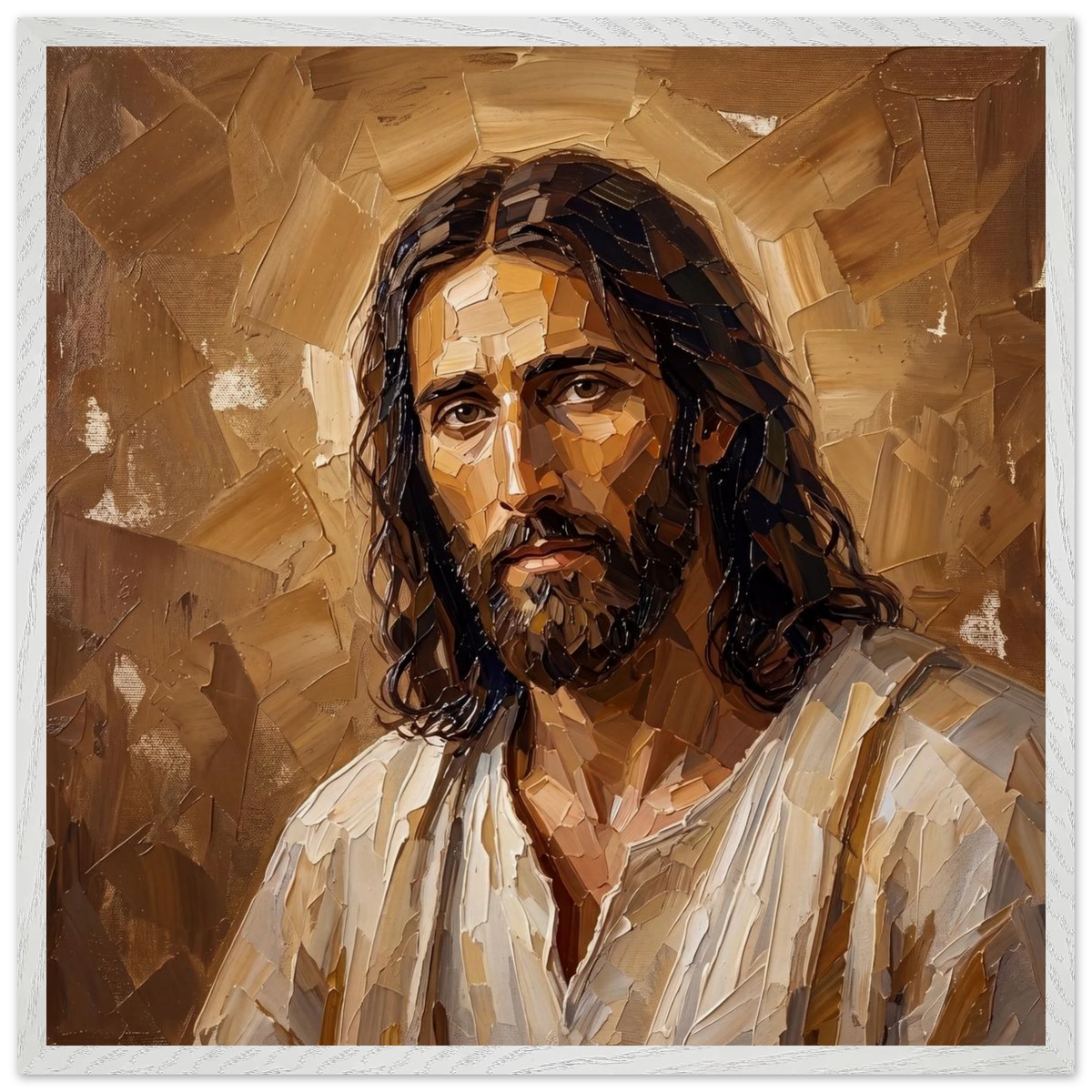 Kind Eyes: jesus, faith and serene gaze. Framed fine art print by The Light Stays.