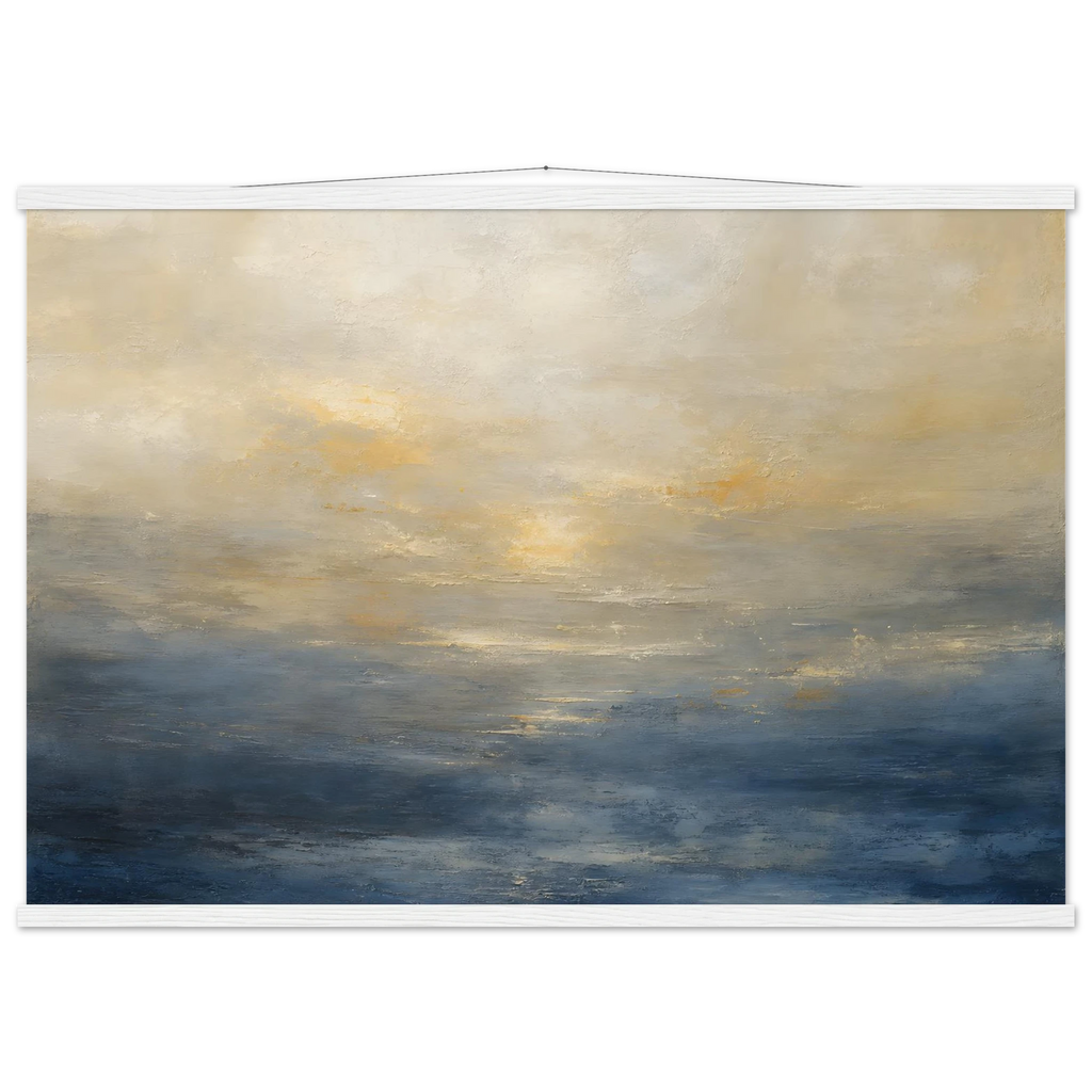Golden Sea Mist: sea and coastal landscape. Fine art poster by The Light Stays.