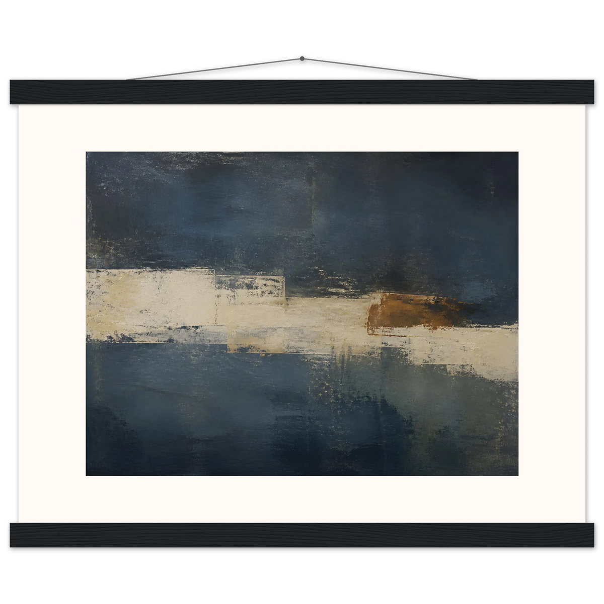Ivory Crossing: abstract, ivory and serene lines. Museum-quality fine art poster.