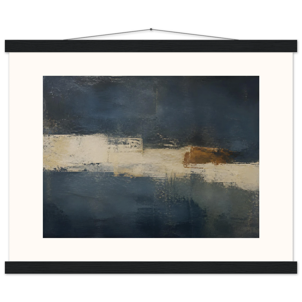 Ivory Crossing: abstract, ivory and serene lines. Museum-quality fine art poster.