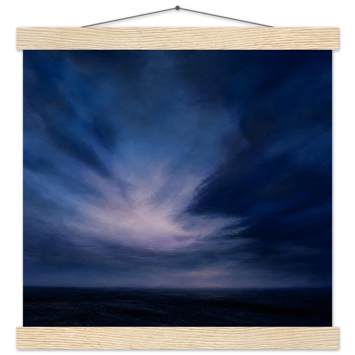 Blue Hour Field: night, horizon and deep blue. Fine art poster by The Light Stays.
