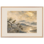 Golden Moon Bird: japanese art and japandi. Museum-quality framed fine art print.