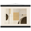 Lines of Sand: geometric abstract, neutral tones and texture. Fine art poster, alternate frame and size.