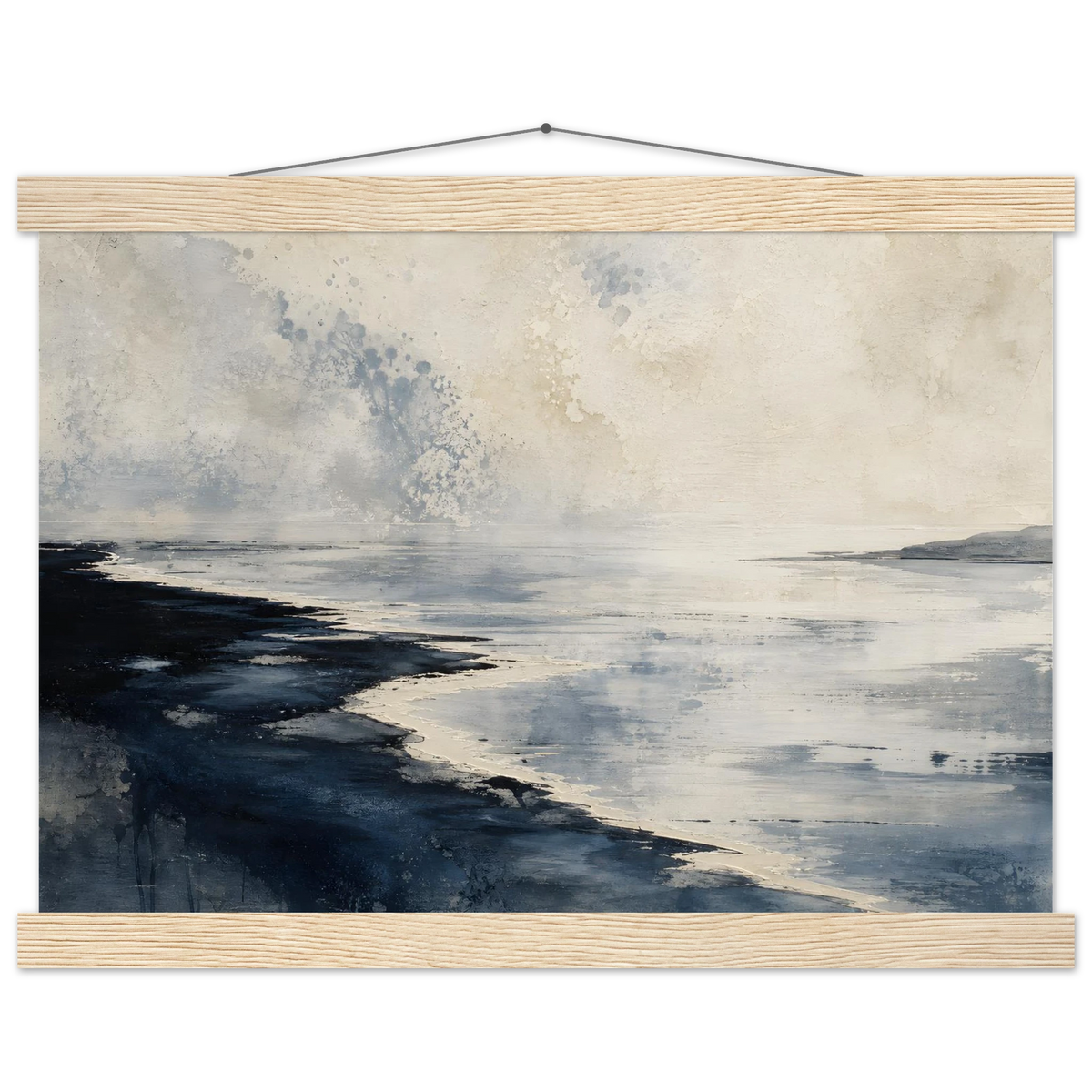 Tidal Ink: sea and coastal landscape. Museum-quality fine art poster.