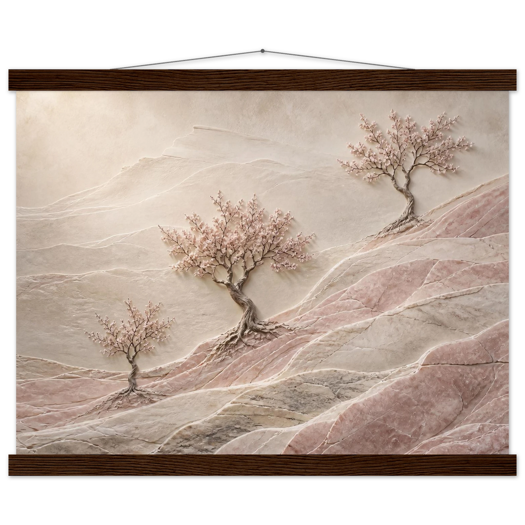 Blossom Terraces: flowers and botanical. Museum-quality fine art poster.