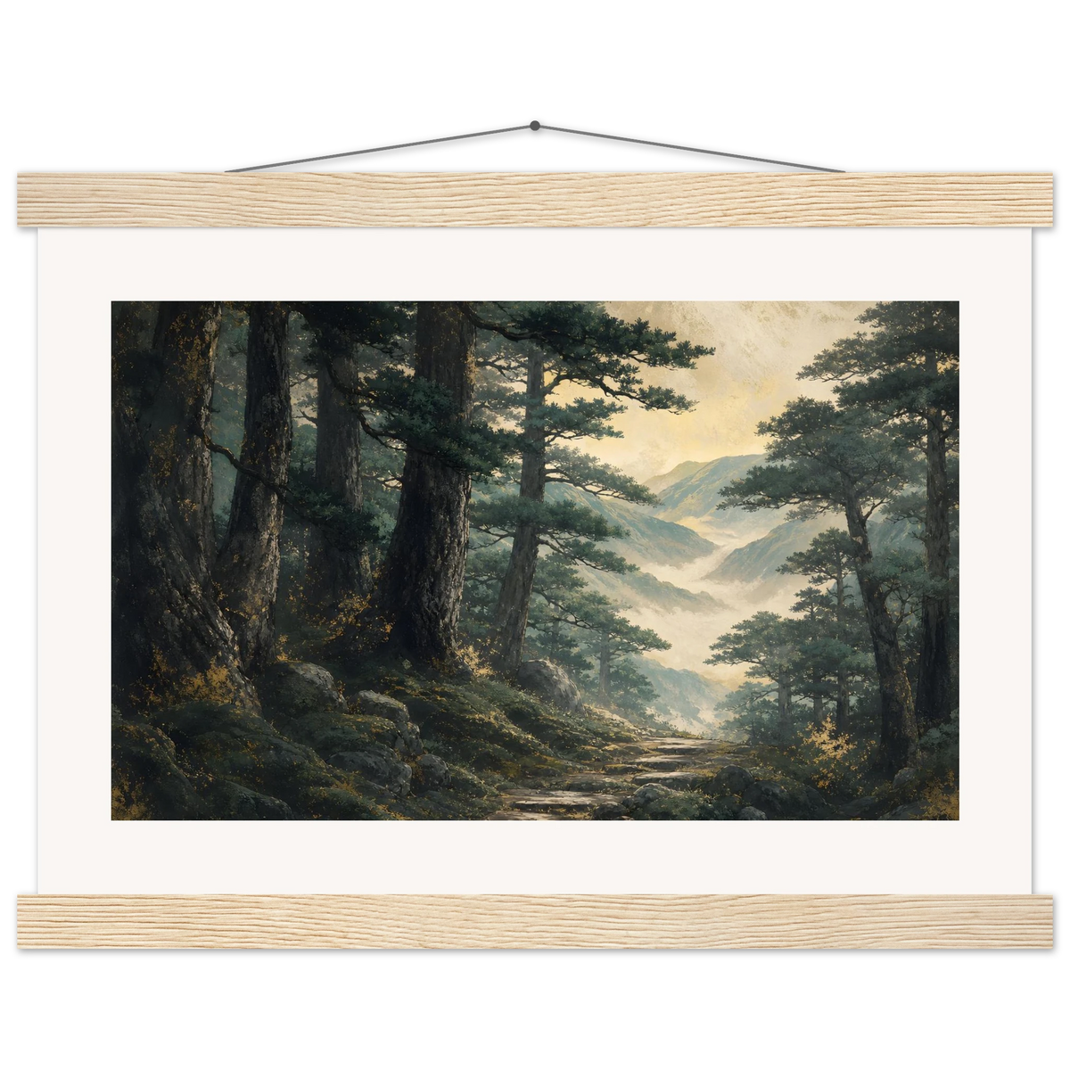 Cypress Passage: japanese art and japandi. Fine art poster.