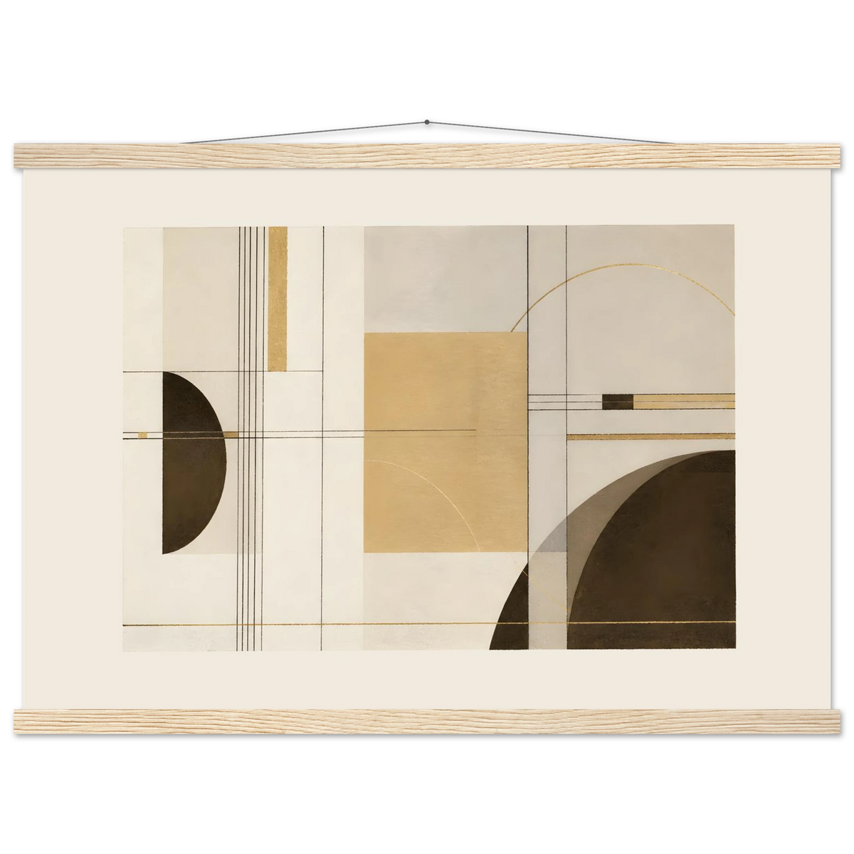 Lines of Sand: geometric abstract, neutral tones and texture. Museum-quality fine art poster.