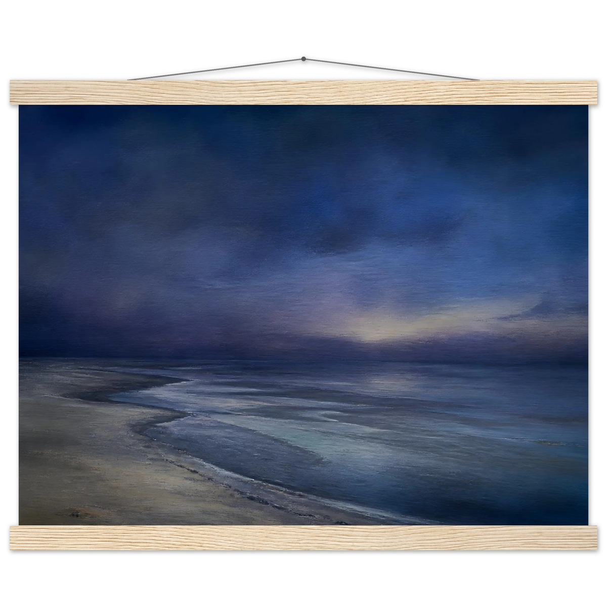 Blue Hour Shore: sea and coastal landscape. Fine art poster by The Light Stays.