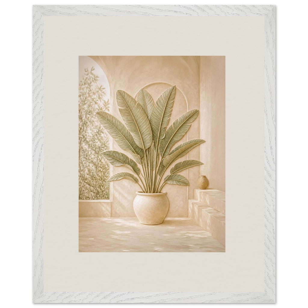 Courtyard Noon: landscape and sun. Museum-quality framed fine art print.