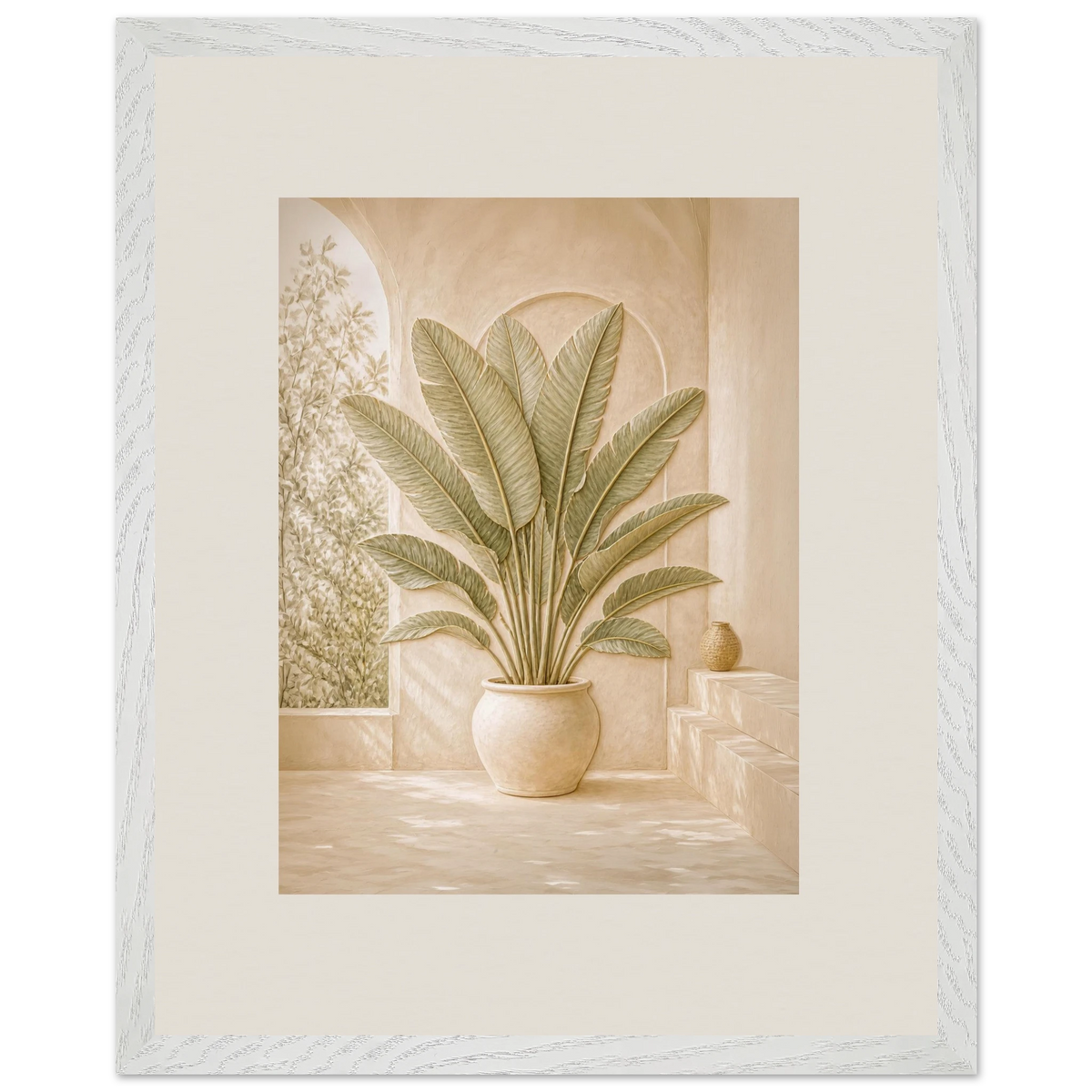 Courtyard Noon: landscape and sun. Museum-quality framed fine art print.