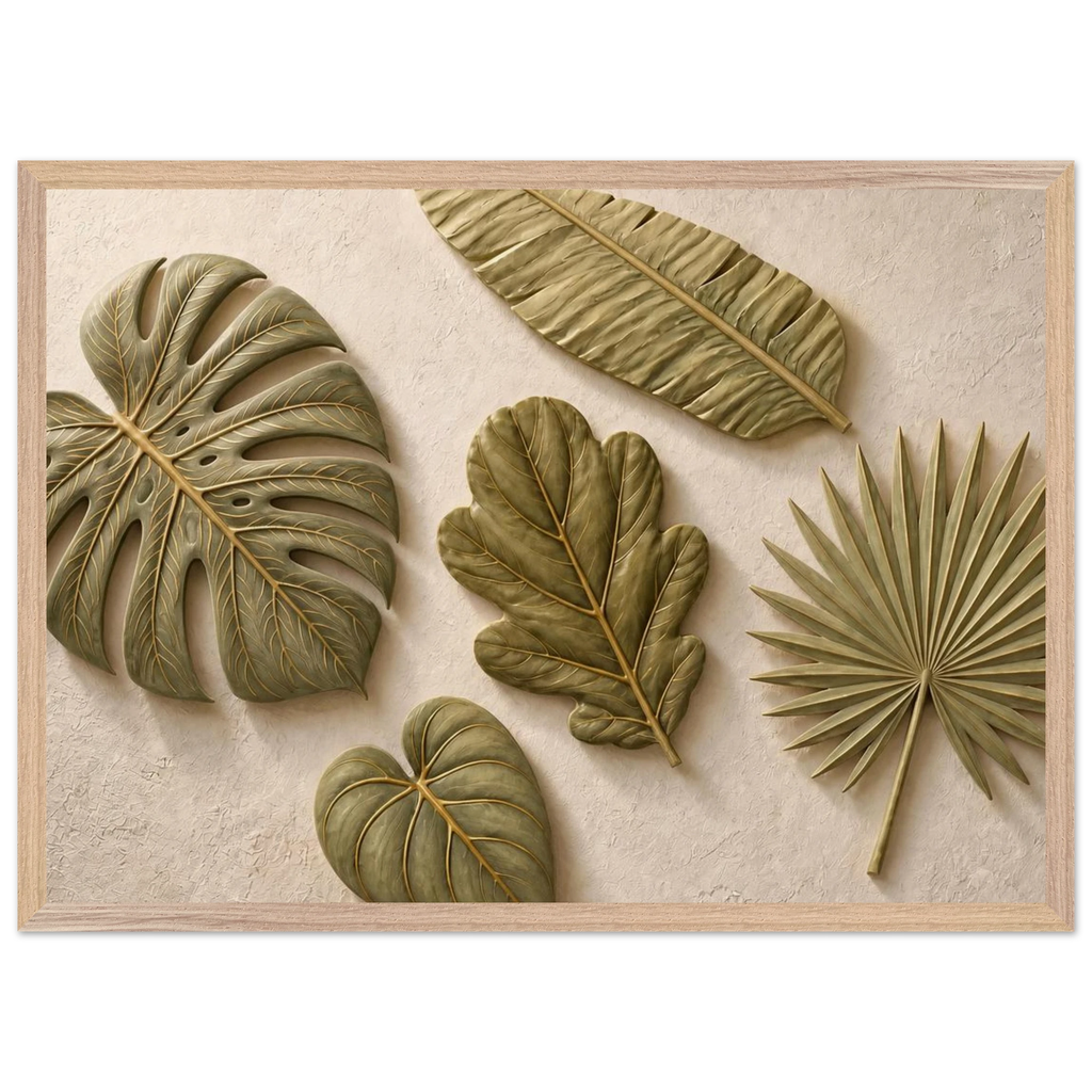 Green Constellation: botanical, green and loose rhythm. Museum-quality framed fine art print.