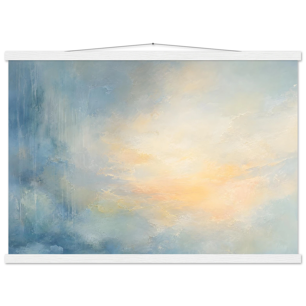 Dawn after Rain: sunrise, coastline and washed light. Fine art poster by The Light Stays.