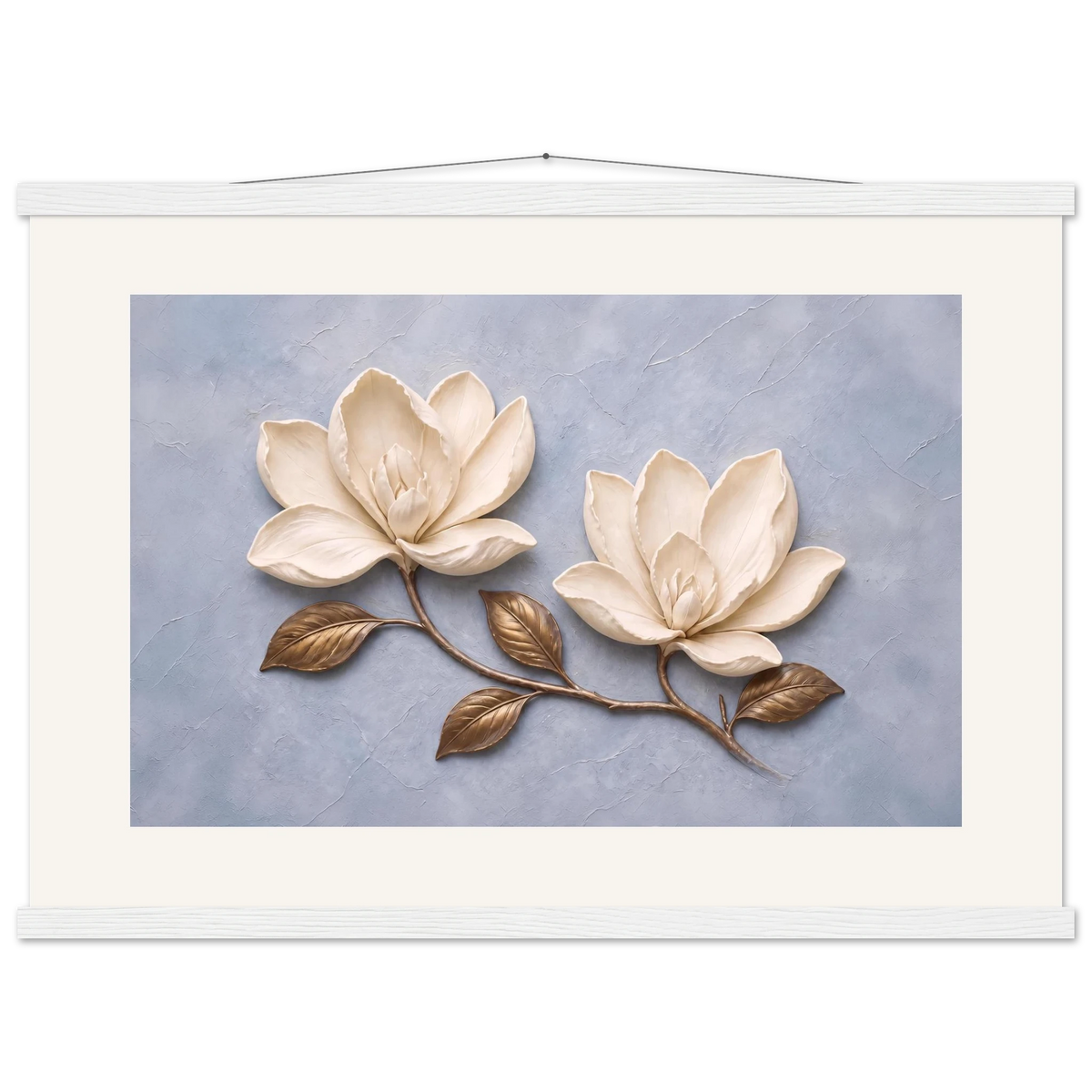 Bronze Magnolia: flowers and botanical. Museum-quality fine art poster.