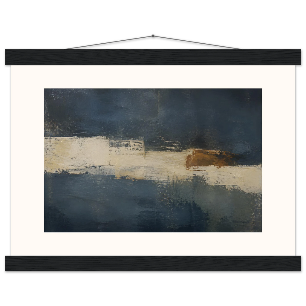 Ivory Crossing: abstract, ivory and serene lines. Museum-quality fine art poster.