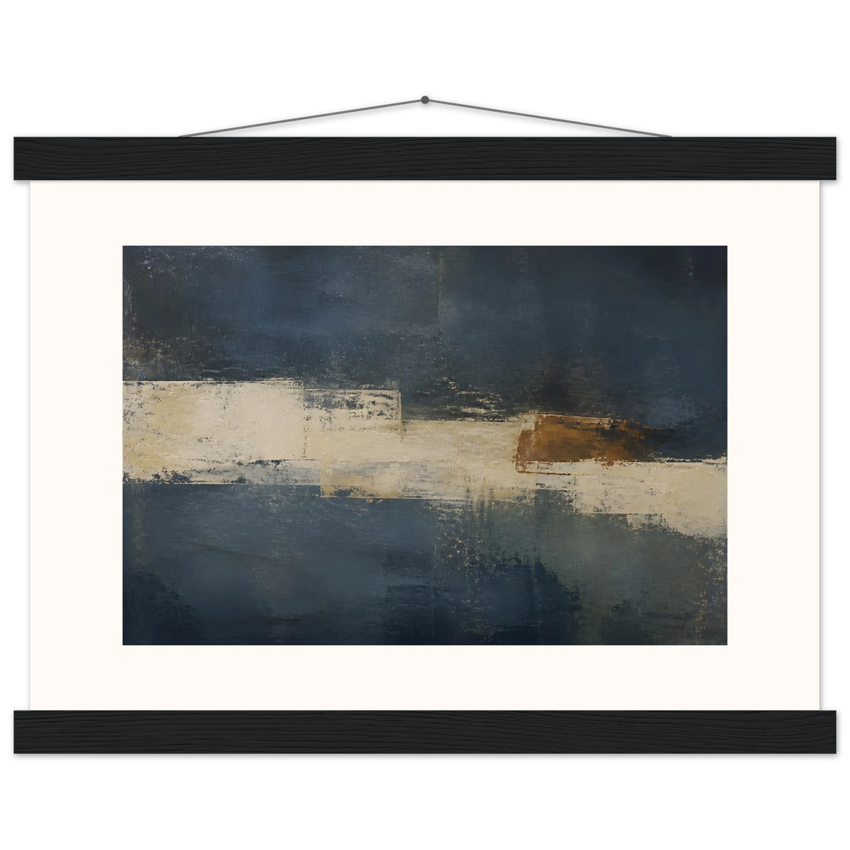 Ivory Crossing: abstract, ivory and serene lines. Museum-quality fine art poster.