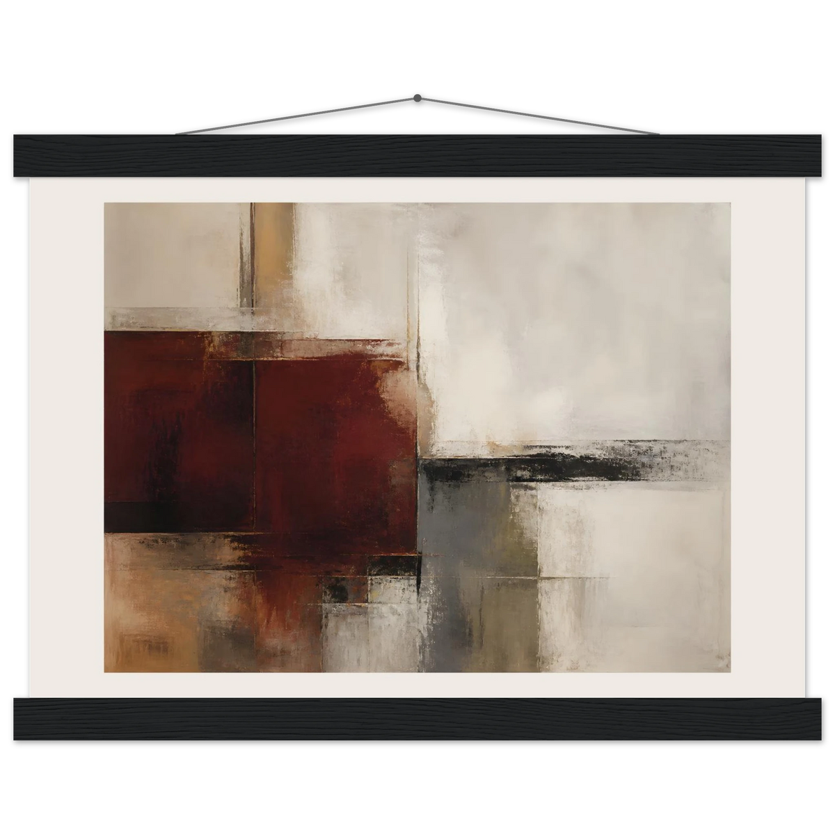 Deep Crimson, abstract, red and color field. Archival fine art poster shown framed.