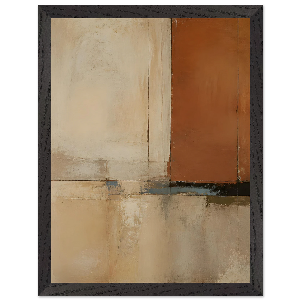 Terracotta Diptych, Panel I of II: two panels, terracotta and cream. Framed fine art print.
